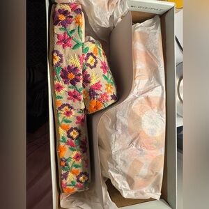 SO Floral Patterned Wedge Sandals